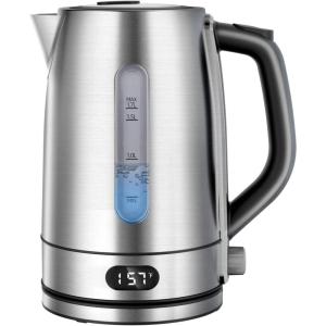 imageKismile Electric Kettle 7 Adjustable Temp Settings ampamp 2h Keep Warm Capacity Indicator Auto ShutOff Stainless Steel Water Boiler for Coffee ampamp Tea 17L 1500WSilver