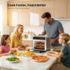 imageKismile 18QT Air Fryer Toaster Oven Combo 12in1 Countertop Convection Airfryer Oven 70450 Bake Roast Reheat ampamp Broil Fits 810 Pizza Includes Full Accessories Stainless Steel BlackSilver