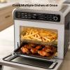 imageKismile 18QT Air Fryer Toaster Oven Combo 12in1 Countertop Convection Airfryer Oven 70450 Bake Roast Reheat ampamp Broil Fits 810 Pizza Includes Full Accessories Stainless Steel BlackSilver
