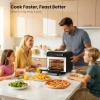 imageKismile 18QT Air Fryer Toaster Oven Combo 12in1 Countertop Convection Airfryer Oven 70450 Bake Roast Reheat ampamp Broil Fits 810 Pizza Includes Full Accessories Stainless Steel BlackBlack