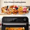 imageKismile 18QT Air Fryer Toaster Oven Combo 12in1 Countertop Convection Airfryer Oven 70450 Bake Roast Reheat ampamp Broil Fits 810 Pizza Includes Full Accessories Stainless Steel BlackBlack