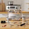 imageKismile Dual Boiler Espresso Machine with Grinder 20 Bar Espresso Maker with Milk Steamer ampamp Hot Water Dual LED Display Pressure Gauge Burr Grinder coffee Machine for HomeampampOffice Stainless Steel20Bar