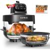 imageKismile Upgraded 5in1 Glass Air Fryer Portable Airfry with Dual Glass Bowl Design47 QT ampamp 26QT Adjustable Temp ampampTime Freezer ampamp Dishwasher Safe Bake Roast Air Fryer Keep Warm CrispDark Grey