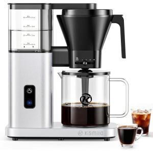 imageKismile 8Cup Drip Coffee MakerAutomatic pour over coffee machinePortable Stainless Steel Coffee Maker Dishwasher Safe SCA Certified 1300L44 ounce Hot ampamp Iced Silversilver