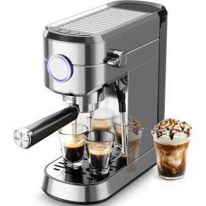 imageKismile Espresso Machine 20 Bar Espresso Maker with Milk Frother Steam Wand ampamp 40oz Removable Water Tank Compact Cappuccino ampamp Latte Machine for Home Stainless Steel