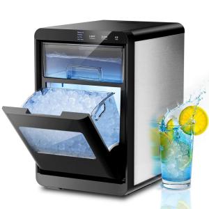 imageKismile Nugget Ice Maker Countertop Ice44LBS24H10 Mins Fast Ice Making18L Front PullOut Water TankSelfCleaning Perfect for Home KitchenampampRVampampCampingampampOfficeBlack