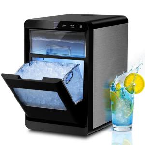 imageKismile Nugget Ice Maker Countertop Ice44LBS24H10 Mins Fast Ice Making18L Front PullOut Water TankSelfCleaning Perfect for Home KitchenampampRVampampCampingampampOfficeDeep Black