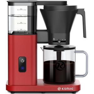 imageKismile Premium 8Cup Coffee Maker with Hot ampamp ice brew Removable Water Tank Coffee Machine Drip Coffee MakerRapid Heating System for seconds BrewingRed