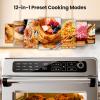 imageKismile 25QT Air Fryer Toaster Oven Combo 12in1 Large Countertop Convection Airfryer Oven 70450 Bake Roast Reheat Broil Fits 12 Pizza Includes Full Accessories Stainless SteelSilverSilver