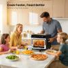 imageKismile 25QT Air Fryer Toaster Oven Combo 12in1 Large Countertop Convection Airfryer Oven 70450 Bake Roast Reheat Broil Fits 12 Pizza Includes Full Accessories Stainless SteelSilverBlack