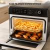 imageKismile 25QT Air Fryer Toaster Oven Combo 12in1 Large Countertop Convection Airfryer Oven 70450 Bake Roast Reheat Broil Fits 12 Pizza Includes Full Accessories Stainless SteelSilverBlack