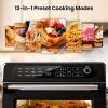 imageKismile 25QT Air Fryer Toaster Oven Combo 12in1 Large Countertop Convection Airfryer Oven 70450 Bake Roast Reheat Broil Fits 12 Pizza Includes Full Accessories Stainless SteelSilverBlack