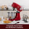 imageKismile Stand Mixer 55 Quart with 12 Speeds TiltHead Design ampamp Stainless Steel Bowl  Includes Dough Hook Whisk Beater  Powerful Baking Mixer for Bread Cakes Dough Bright RedBright Red