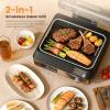 imageKismile 2in1 Griddle and Indoor GrillElectric Smokeless Grill with Temperature ProbeTemperature Control ampamp display screenPortable SmokeFree Griddle for Indoor SteaksVegetablesFamily Cooking