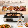 imageKismile 2in1 Griddle and Indoor GrillElectric Smokeless Grill with Temperature ProbeTemperature Control ampamp display screenPortable SmokeFree Griddle for Indoor SteaksVegetablesFamily Cooking
