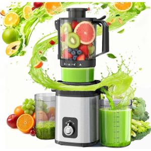 imageKismile Cold Press Juicer Juicer Machines Vegetable and Fruit 45quot Wide Feed Chute Slow Masticating Juice Maker with Reverse Function Electric Juicers Easy to Clean Stainless Steel JuicerSTEEL