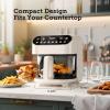imageKismile 45QT Glass Air Fryer BPAFree Non Toxic AirFryer with Digital Touch Control 1500W Portable Airfryer Dishwasher Safe Basket Up to 400F Cooks with 95 Less OilWhiteWhite