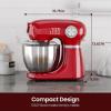 imageKismile 55QT TiltHead Stand Mixer 12Speed Electric Mixer with 304 Stainless Steel Bowl  Includes Whisk Dough Hook Beater for Baking Bread Cakes Cookies Light BlackRed