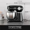 imageKismile 55QT TiltHead Stand Mixer 12Speed Electric Mixer with 304 Stainless Steel Bowl  Includes Whisk Dough Hook Beater for Baking Bread Cakes Cookies Light BlackLight Black