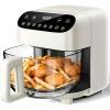 imageKismile 45QT Glass Air Fryer BPAFree Non Toxic AirFryer with Digital Touch Control 1500W Portable Airfryer Dishwasher Safe Basket Up to 400F Cooks with 95 Less OilWhiteWhite