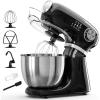 imageKismile 55QT TiltHead Stand Mixer 12Speed Electric Mixer with 304 Stainless Steel Bowl  Includes Whisk Dough Hook Beater for Baking Bread Cakes Cookies Light BlackLight Black