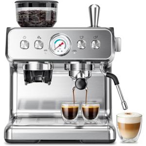 imageKismile Espresso Machine with Grinder 20 Bar Expresso Coffee Machines with Milk Frother Steam Wand Espresso Maker with 30 Grind Settings Expresso Machines for Home Perfect for Cappuccino Latte20Bar