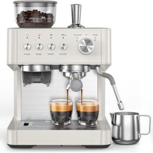imageKismile Expresso Coffee Machines Coffee Maker with Grinder 20Bar Espresso Machine with Grinder Milk FrotherSteam Wand amp Tamping Tools for Cappuccino amp Latte