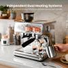 imageKismile 2026 Upgrade Espresso Machine with Grinder 20 Bar Expresso Coffee Machines with Milk Frother Expresso Machines for Home Removable Water Tank Perfect for Cappuccino LatteStainlessDual Boiler