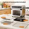 imageKismile 18QT Air Fryer Toaster Oven Combo 12in1 Countertop Convection Airfryer Oven Adjustable 70450 Temperature Bake Reheat amp Broil Fits 810 Pizza Complete Accessories Included BlackSilver