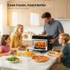 imageKismile 18QT Air Fryer Toaster Oven Combo 12in1 Countertop Convection Airfryer Oven Adjustable 70450 Temperature Bake Reheat amp Broil Fits 810 Pizza Complete Accessories Included BlackBlack
