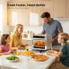imageKismile 18QT Air Fryer Toaster Oven Combo 12in1 Countertop Convection Airfryer Oven Adjustable 70450 Temperature Bake Reheat amp Broil Fits 810 Pizza Complete Accessories Included BlackSilver