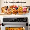 imageKismile 18QT Air Fryer Toaster Oven Combo 12in1 Countertop Convection Airfryer Oven Adjustable 70450 Temperature Bake Reheat amp Broil Fits 810 Pizza Complete Accessories Included BlackSilver