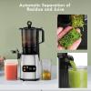 imageKismile 300W Cold Press Juicer 54 Wide Feed Chute Slow Masticating Juicer Machines Vegetable and Fruit Electric Juicers Juice Maker with Reverse Function Stainless Steel Juicer Easy to CleanBlackSilver