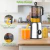 imageKismile 300W Cold Press Juicer 54 Wide Feed Chute Slow Masticating Juicer Machines Vegetable and Fruit Electric Juicers Juice Maker with Reverse Function Stainless Steel Juicer Easy to CleanSilver