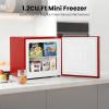 imageKismile Compact Upright Mini Freezer 12Cuft Red Design with Handle amp Shelves 3 Adjustable Thermostat Quiet Operation for Home amp OfficeRed