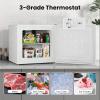 imageKismile Compact Upright Mini Freezer 12Cuft Red Design with Handle amp Shelves 3 Adjustable Thermostat Quiet Operation for Home amp OfficeWhite