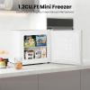 imageKismile Compact Upright Mini Freezer 12Cuft Red Design with Handle amp Shelves 3 Adjustable Thermostat Quiet Operation for Home amp OfficeWhite