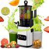 imageKismile 300W Cold Press Juicer 54 Wide Feed Chute Slow Masticating Juicer Machines Vegetable and Fruit Electric Juicers Juice Maker with Reverse Function Stainless Steel Juicer Easy to CleanBlackSilver