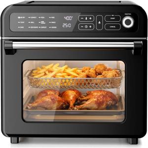 imageKismile 18QT Air Fryer Toaster Oven Combo 12in1 Countertop Convection Airfryer Oven Adjustable 70450 Temperature Bake Reheat amp Broil Fits 810 Pizza Complete Accessories Included BlackBlack