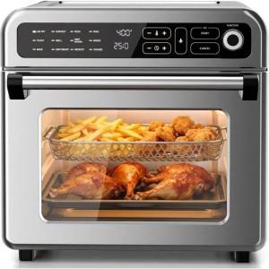imageKismile 18QT Air Fryer Toaster Oven Combo 12in1 Countertop Convection Airfryer Oven Adjustable 70450 Temperature Bake Reheat amp Broil Fits 810 Pizza Complete Accessories Included BlackSilver